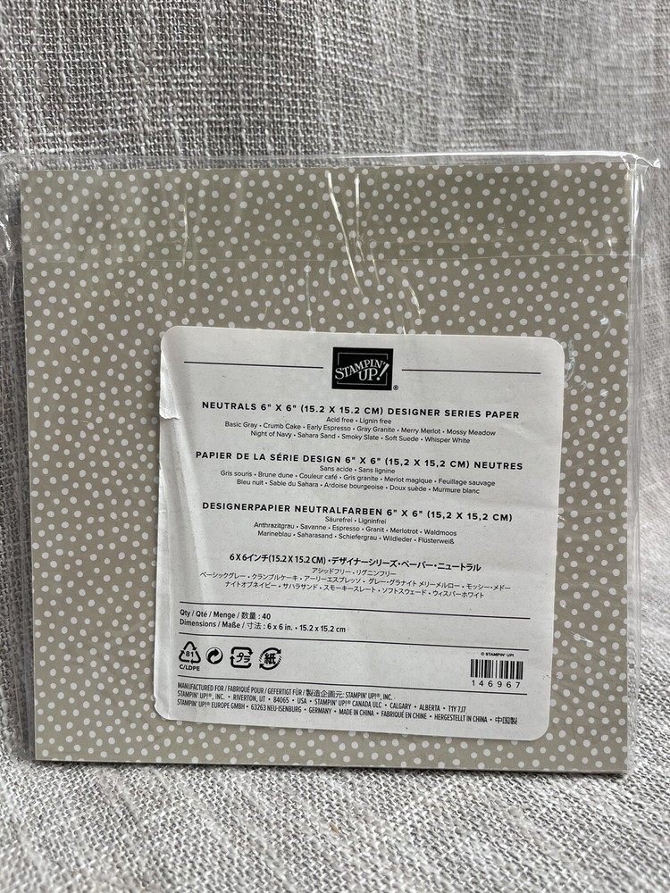 Stampin’ Up! Neutrals Designer Series Paper 6x6 Full pack 40pcs 146967
