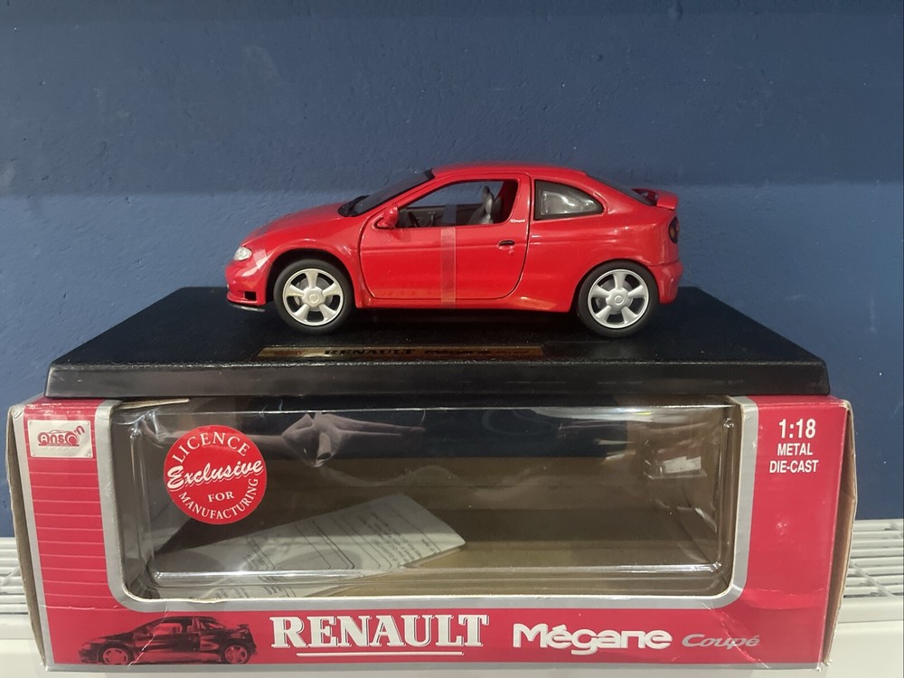 Anson 1996 Renault Megane Coupe Red 1:18 Diecast Model Car in Box 30376
