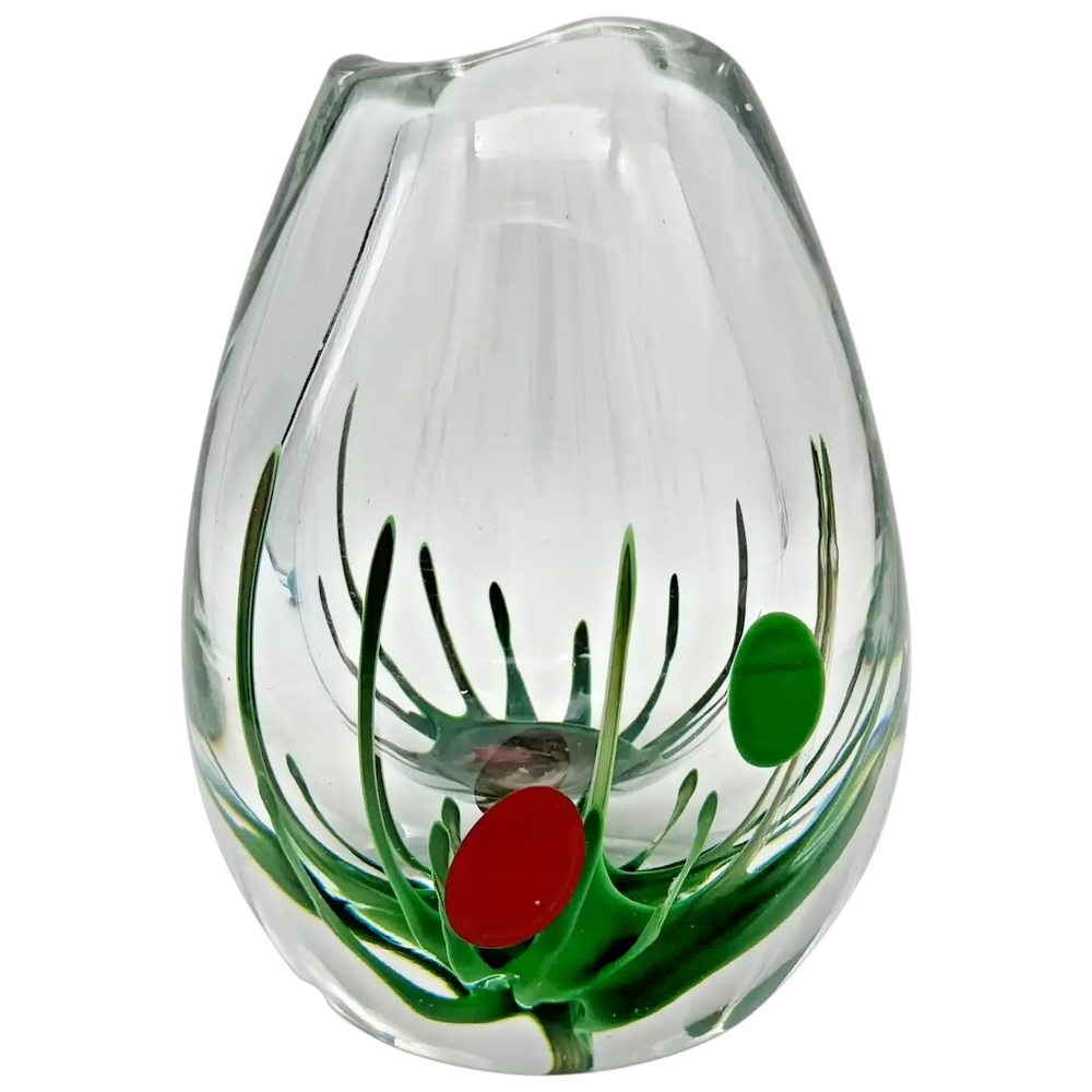 Rare Kosta Boda Glass Vase by Vicke Lindstrand, Unica, Summer, 6.75”