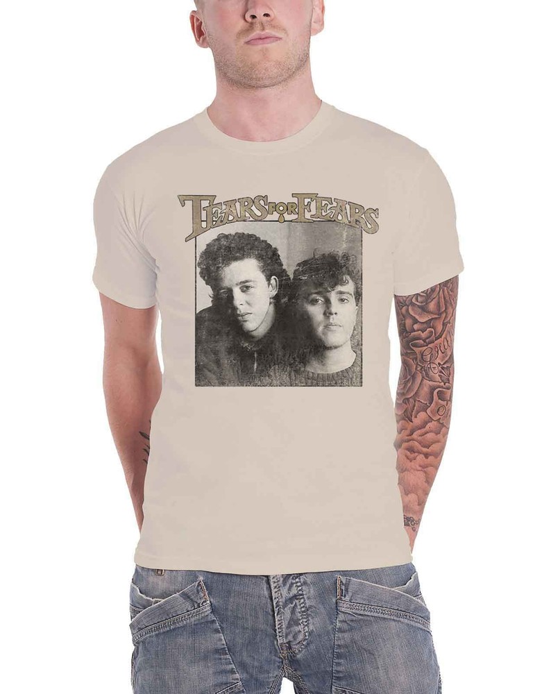 Vintage Tears For Fears Band Logo Official Natural Throwback T-Shirt