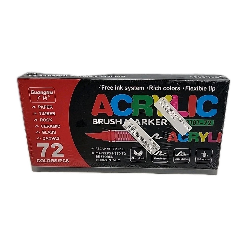 GuangNa GN.8101-72 Acrylic Brush Markers 72 Colors Set