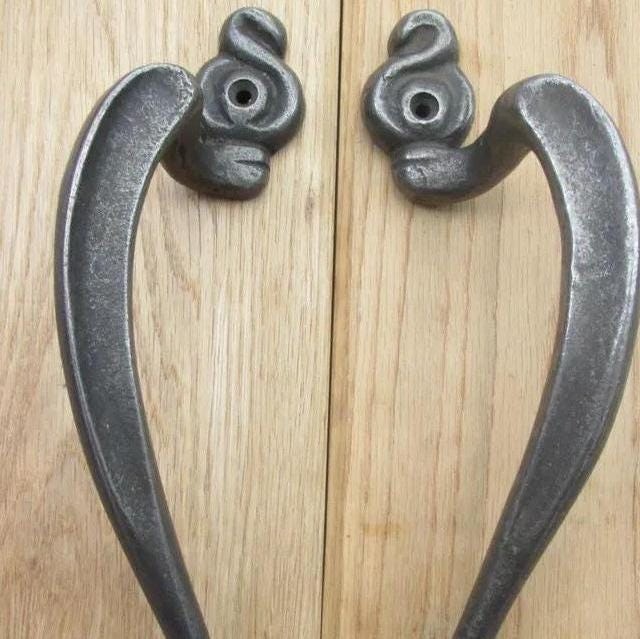 Rustic iron Door Handle vintage  Victorian old style door pull handle rustic