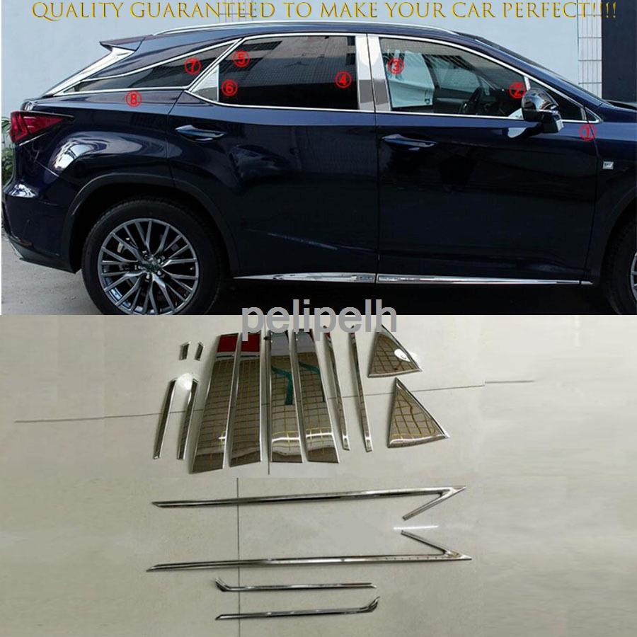 16*For Lexus RX350 RX450H 2016-2022 Stainless Door Window Pillar Sill Cover Trim