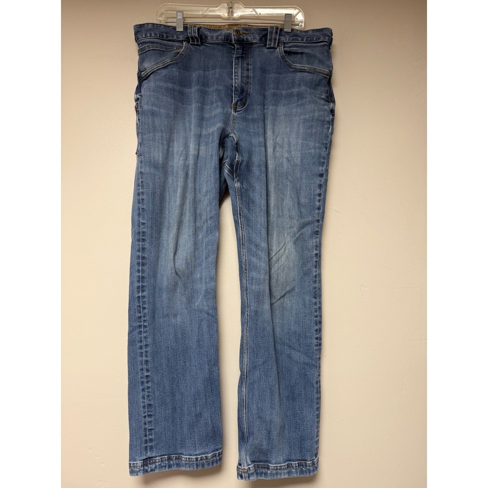 Duluth Trading Co Ballroom Double Flex Jeans Mens 38x30 Straight Leg Blue Denim