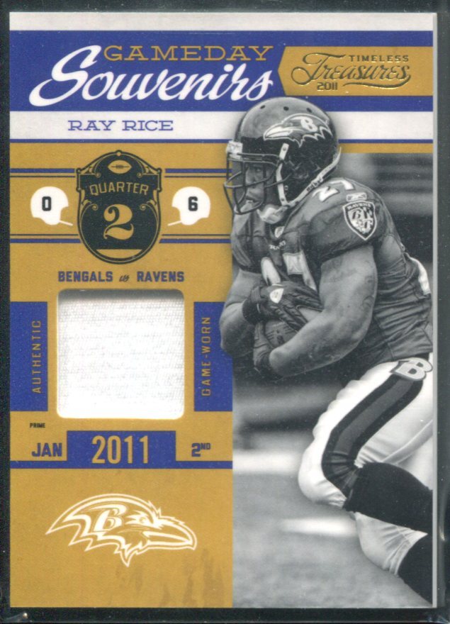 2011 Timeless Treasures Game Day Souvenirs 2nd Qtrr Prime 14 Ray Rice Jersey /25-image