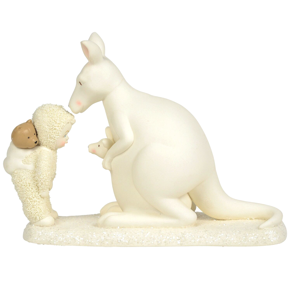 Dept 56 Snowbabies Porcelain Kangaroo Teddy Bear Aussie Mother Figurine