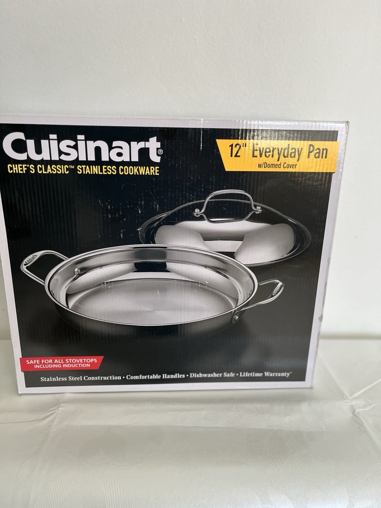 Cuisinart 12-Inch Stainless Steel Everyday Pan with Glass Dome Lid 725-30D  