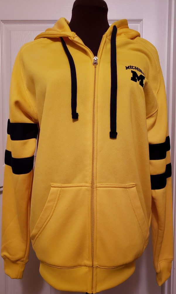 MICHIGAN WOLVERINES Hoodie Jacket Maize Yellow/Blue Adult Small NEW