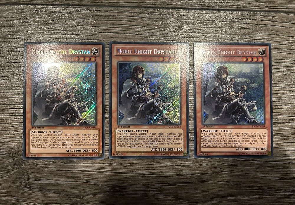 Noble Knight Drystan X3 Secret Rare 1st Edition JOTL-EN084 Yugioh