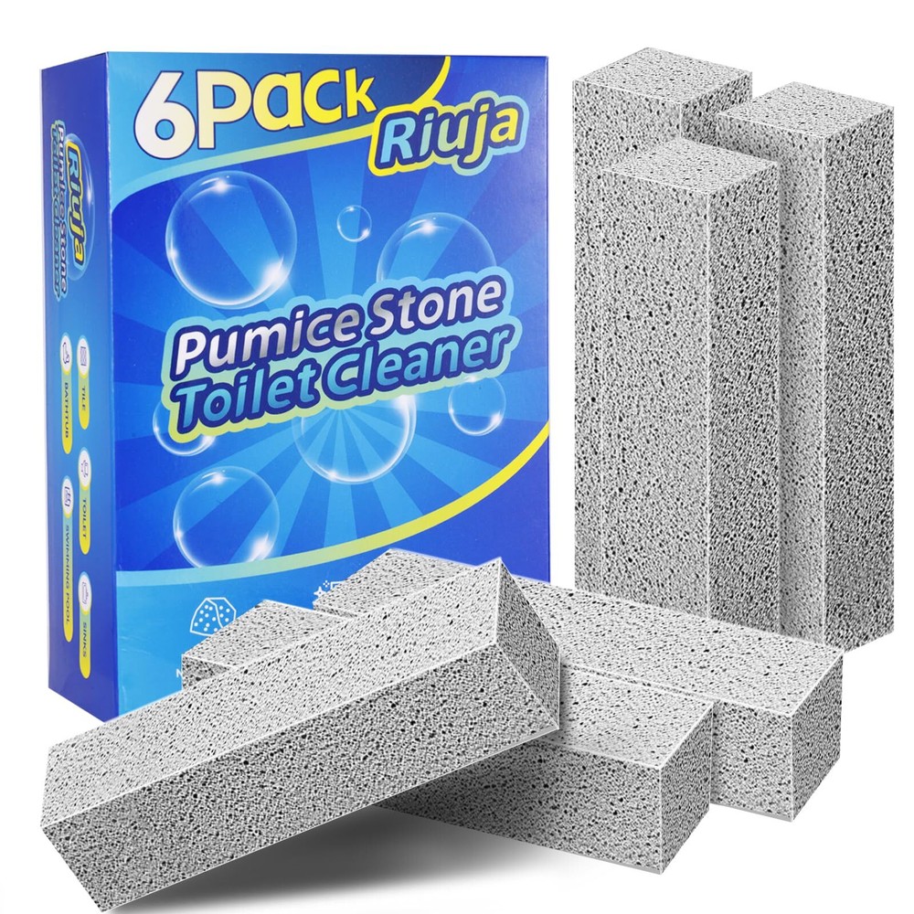 6 Pack Pumice Stone Toilet Bowl Cleaners – Scouring Sticks for Stubborn Stains & Hard Water