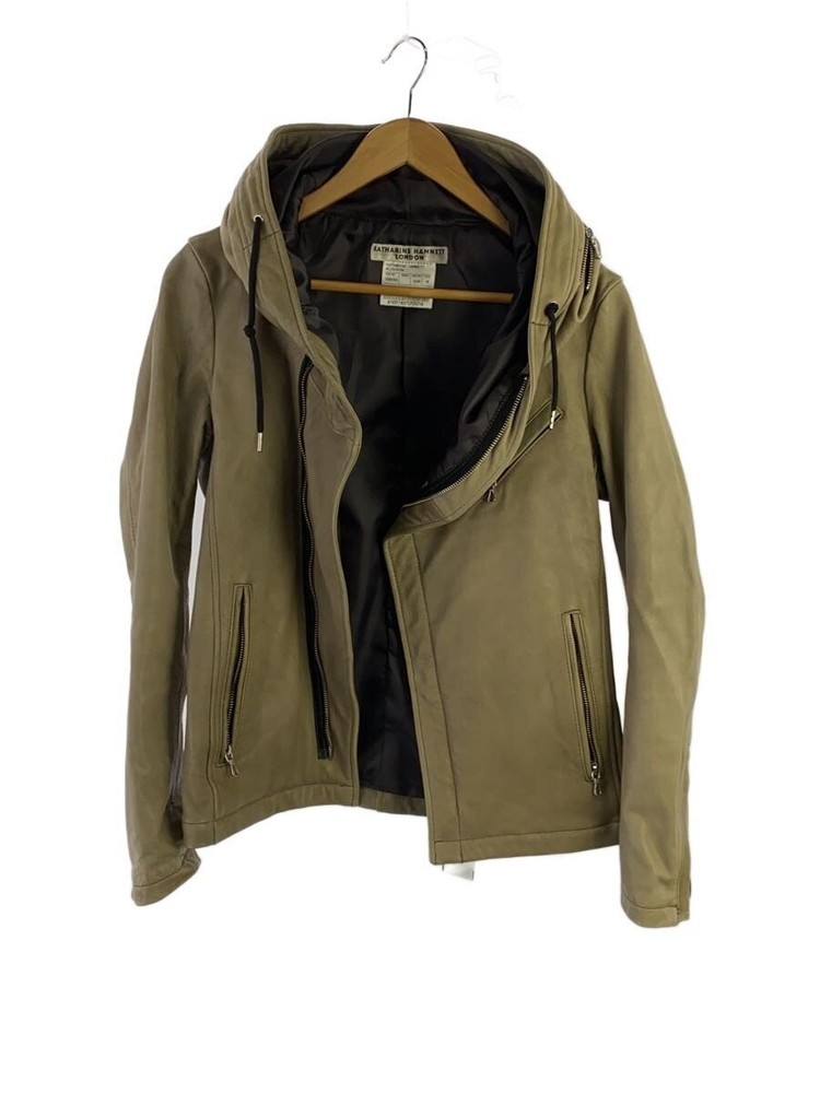 Katharine Hamnett London Leather Jacket Blouson/M/Leather/Khk 3407