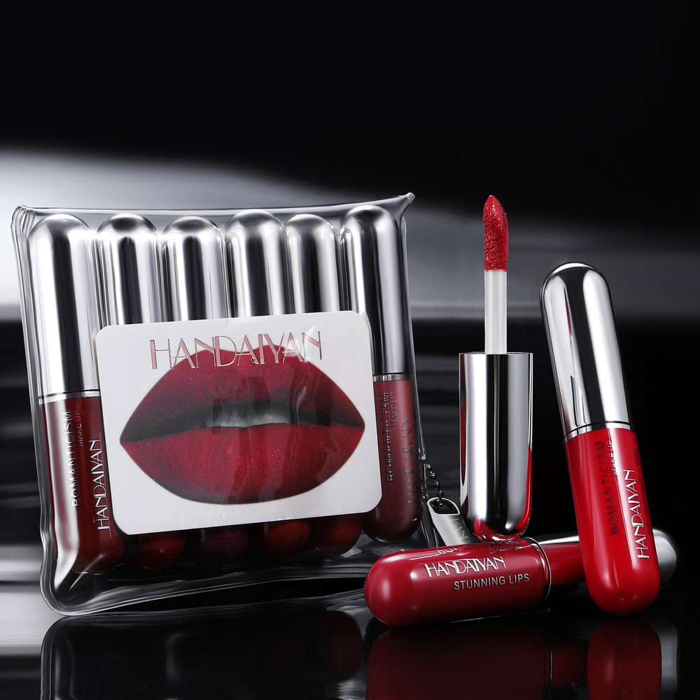 6pcs Matte Waterproof Long-lasting Non-stick Capsule Lip Gloss Set