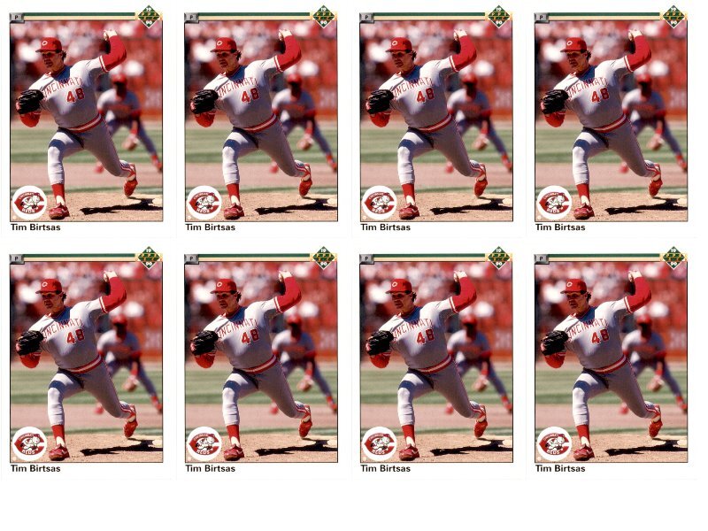 (8) 1990 Upper Deck #137 Tim Birtsas Cincinnati Reds Card Lot