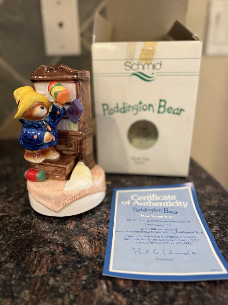 Paddington Bear 1984 “How Sweet It Is” Collectible Music Box Hand Painted