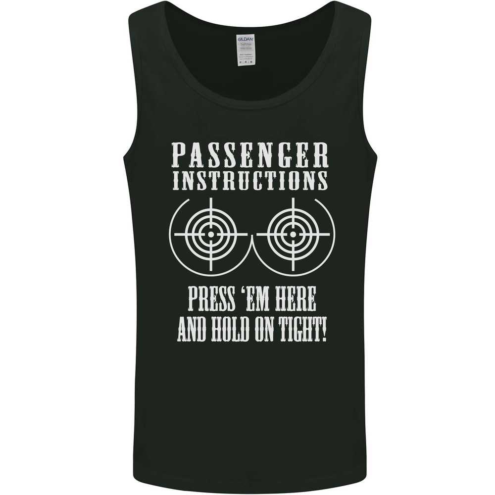 Biker Passenger Instructions Motorcycle Mens Vest Tank Top