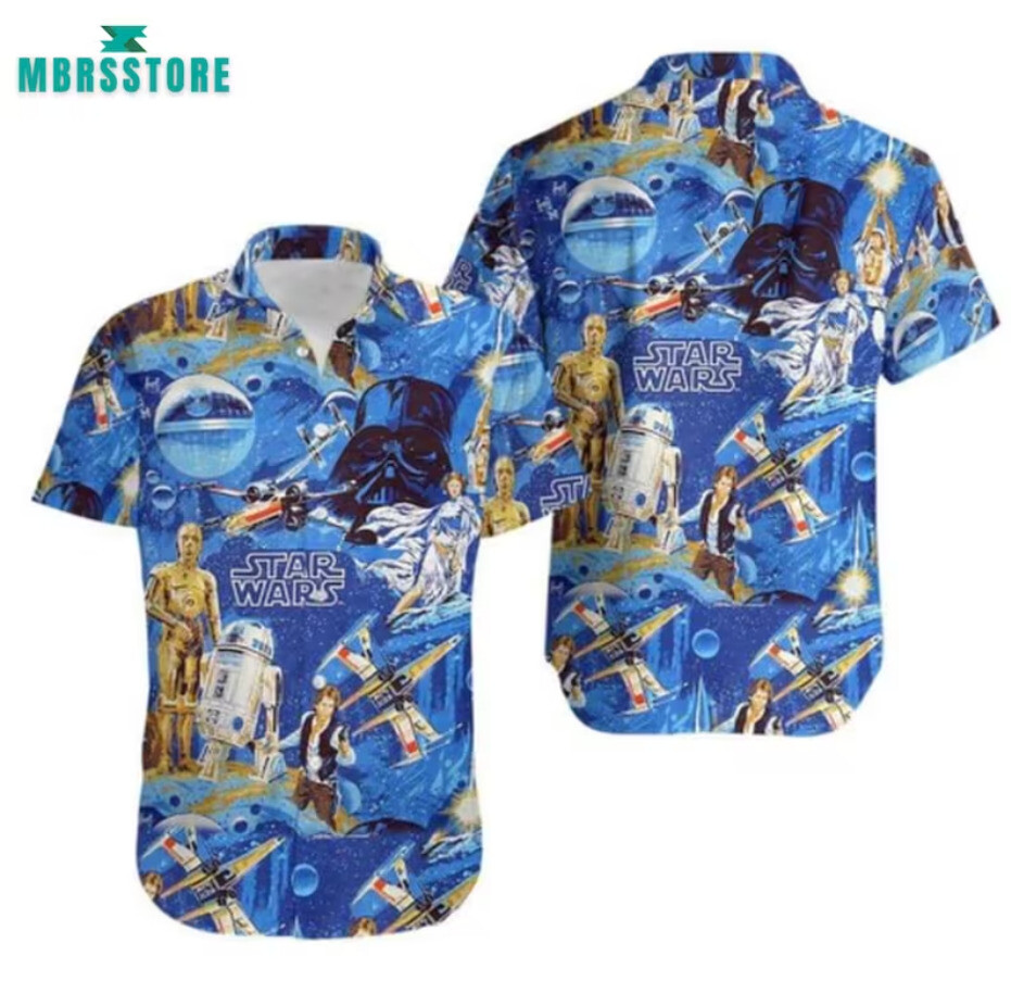 Spaceship Star Wars Scenes 3D HAWAII SHIRT All Over Print Mother Day Gift