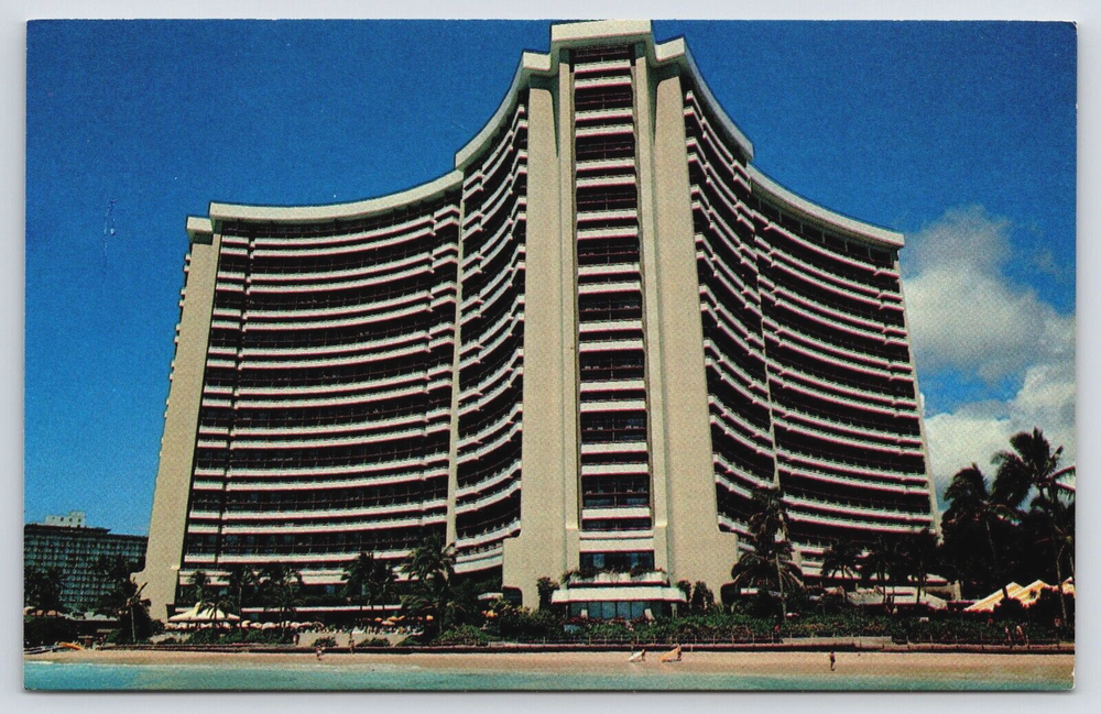 Sheraton Waikiki Hotel Honolulu Hawaii HI Resort Beach View Vtg Postcard D12