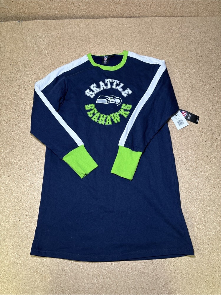 G-III 4Her Navy Seattle Seahawks Hurry Up Offense T-Shirt Dress M D1
