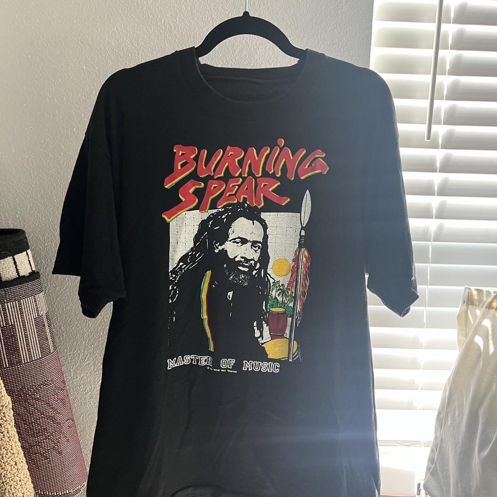 Burning Spear Black Cotton T-Shirt for Family in All Sizes