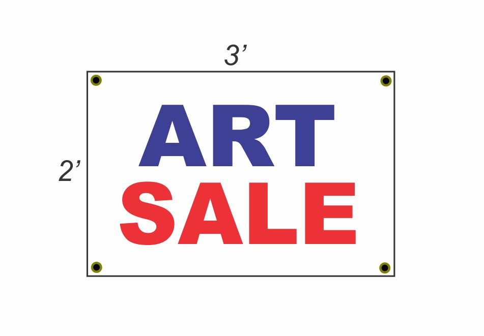 2x3 Feet Patriotic Red, White & Blue Banner Sign - Perfect for Art Sales, Events, and Decor - Brand New Design!