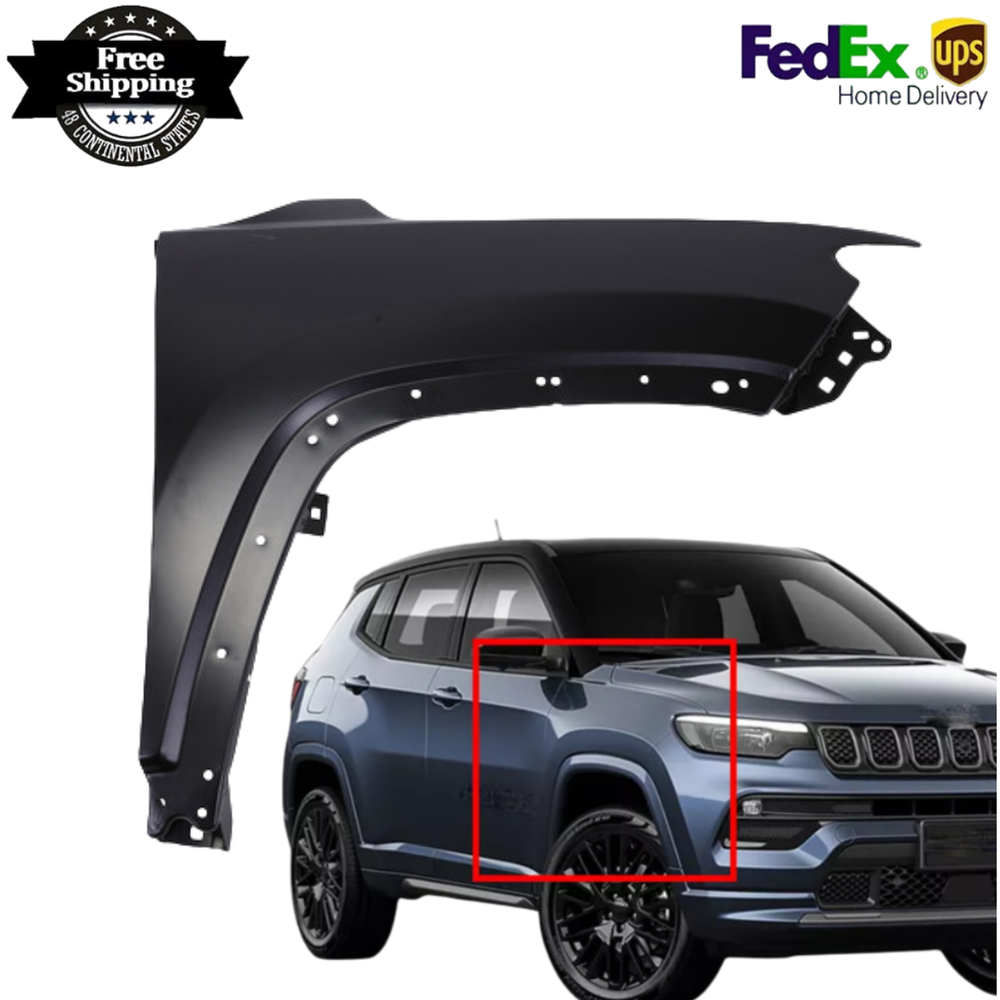 2017-2023 Jeep Compass Passenger Side Front Fender Primed Steel