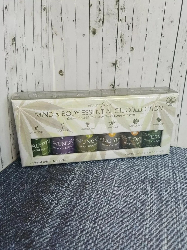 Beauty Frizz Essential Oil Hemp 6 Pcs Set 0.34oz 10ml Beautyfrizz Mind Body