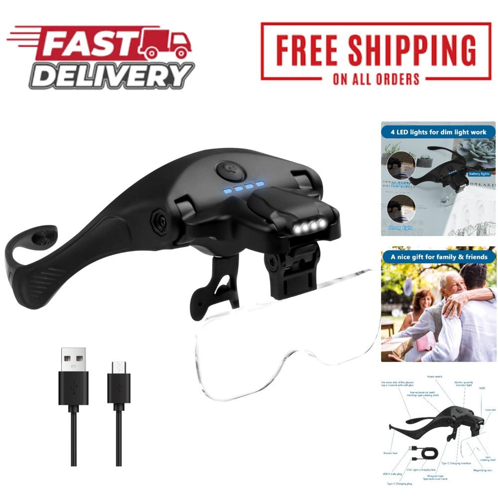 Luxury Rechargeable LED Magnifier with Adjustable Light for Precision Work