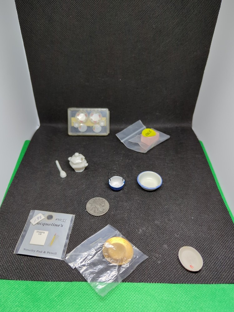 Miniature Dollhouse Accessories Chrysnbon Dishes & Soup Tureen w/ Free Gift