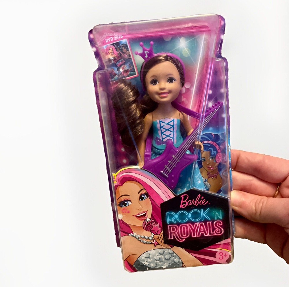Barbie Rock ‘N Royals Purple Pop Star Chelsea Doll | Guitar Rock Star 2015 BNIB