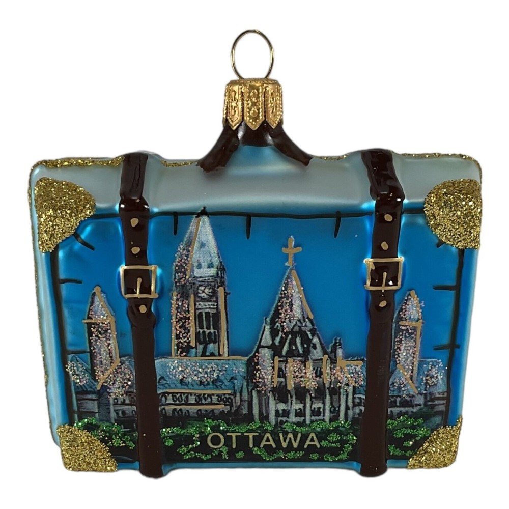 Canada Travel Suitcase Polish Glass Christmas Ornament ONE Tree Decoration New