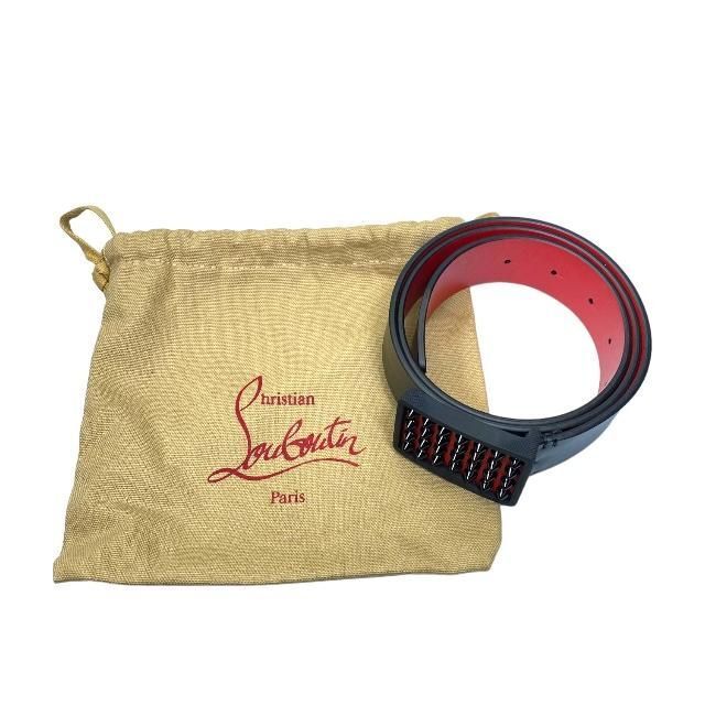 Christian Louboutin Black Red Leather Spike Studs Mens Belt Size 85 34 Brand New