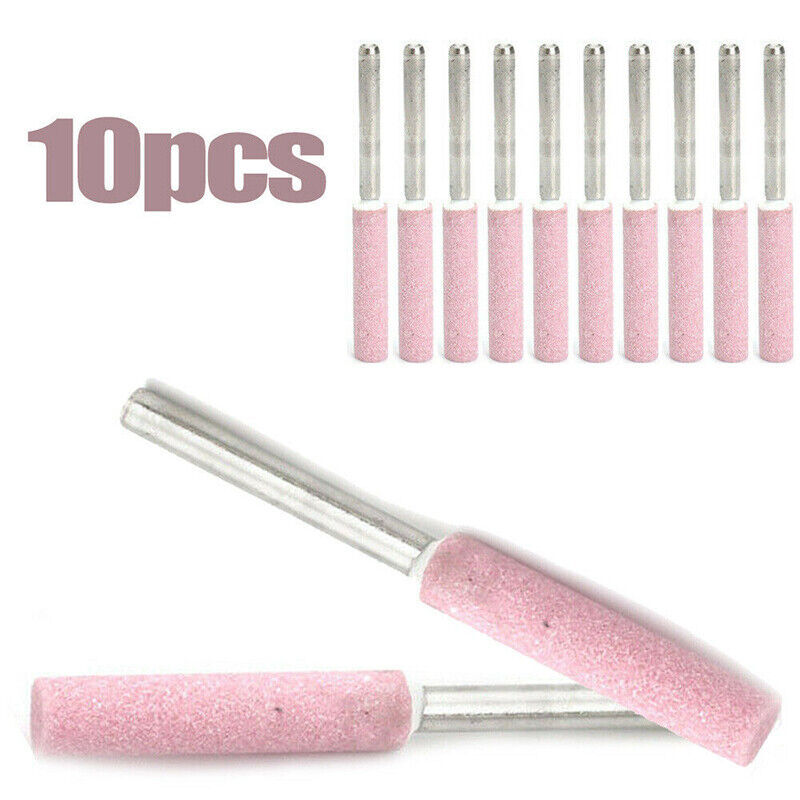 10PCS 45mm Chainsaw Sharpening Stones 3/16 Inch 4.8mm Grinding Tool for Saw Chains