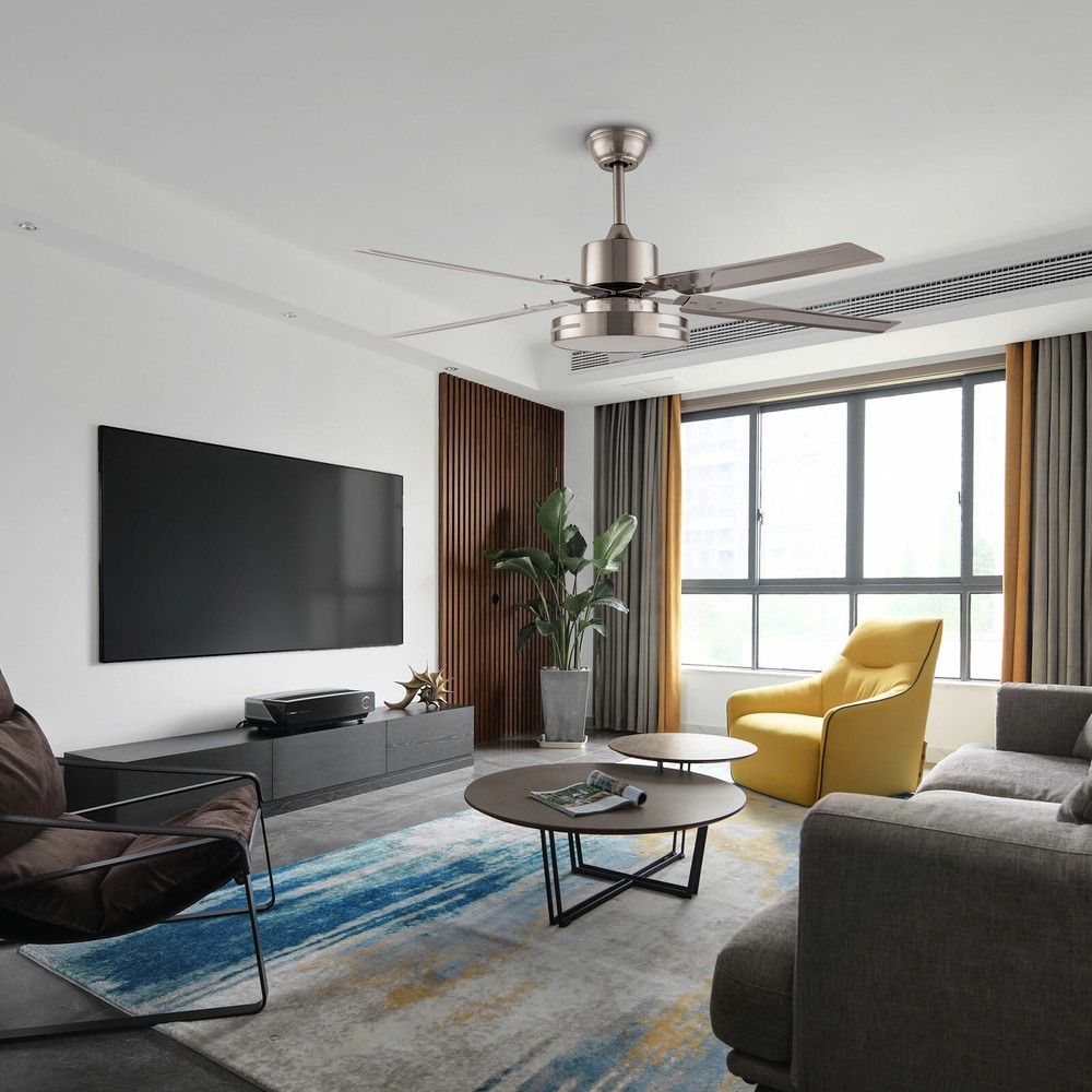 48-Inch 4-Blade Ceiling Fan with Dimmable Light Remote Control & Timer