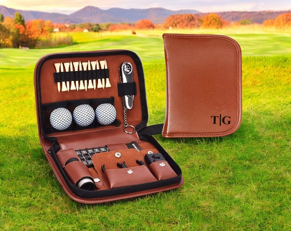 Personalized Leather Golf Tool Kit Set for Men and Women - Gift for Golfers-B9