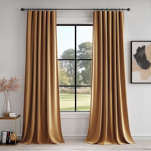 Velvet Blackout Curtains Thermal Insulated 52