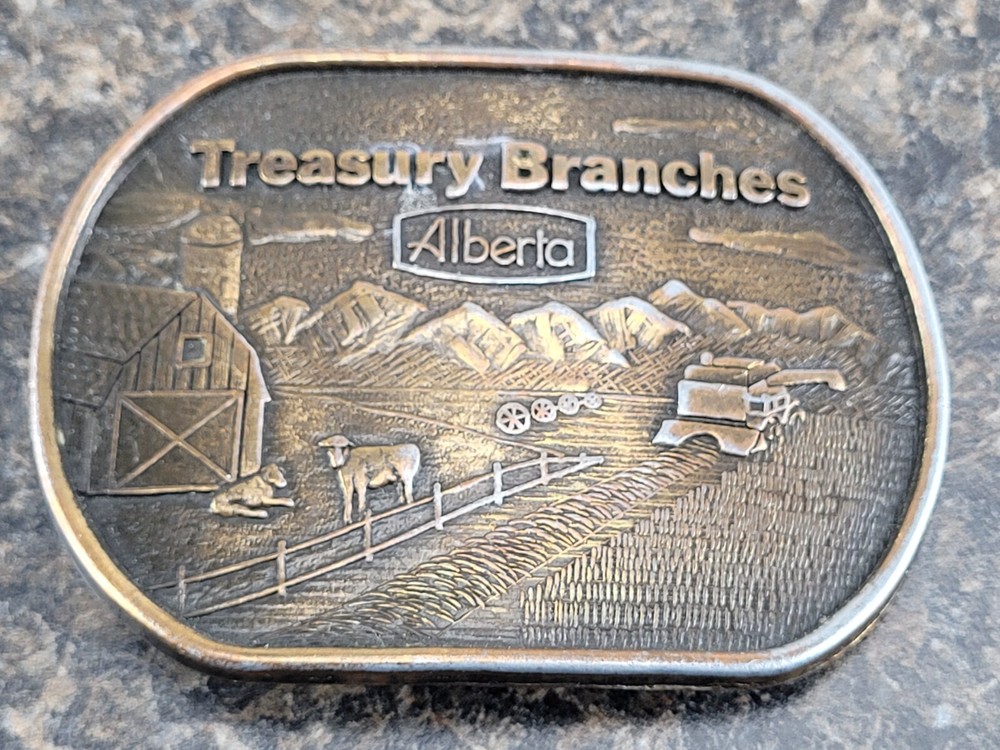 Vintage ATB Alberta Treasury Branches Belt Buckle BB3 Retro Collectible