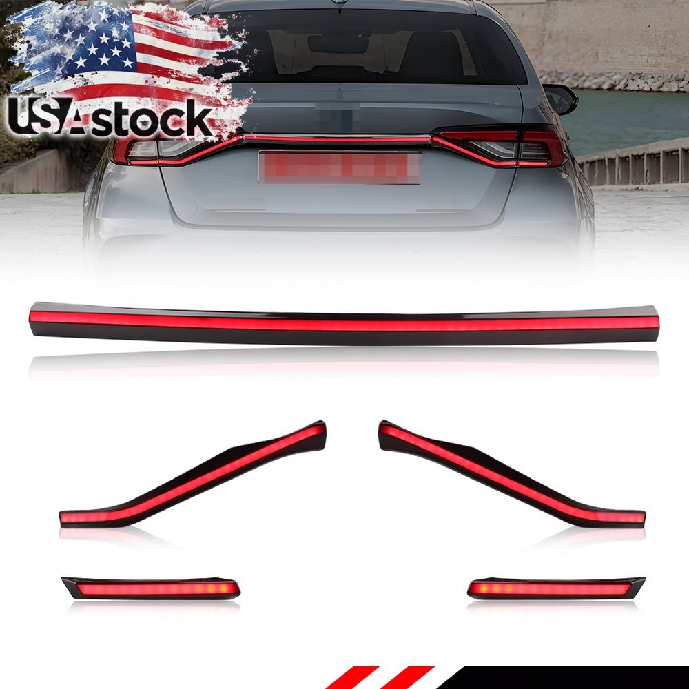 3D Optic Red LED Rear Trunk Lid Tail Lights For 2020-2025 Toyota Corolla Sedan