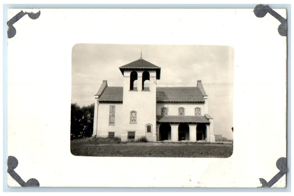 c1910's View Of Church Dubuque Conrad Grove Center Iowa IA RPPC Photo Postcard