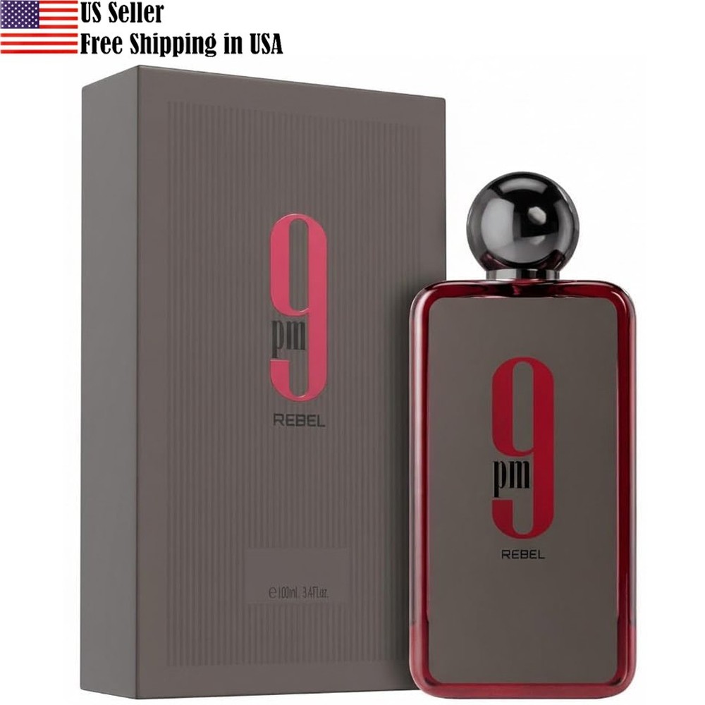 Afnan 9PM Rebel Eau De Parfum EDP Spray 3.4oz 100ml For Men Red
