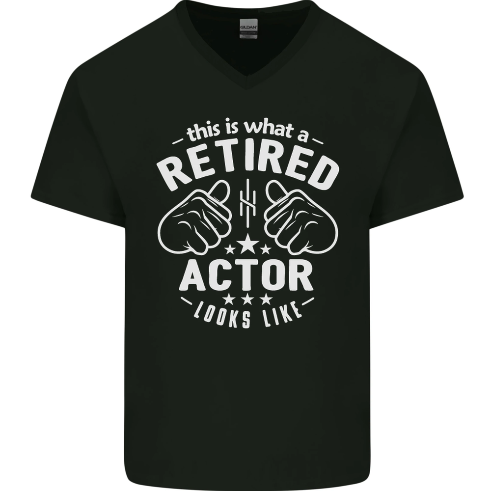 This Is What a Retired Actor Looks Like Mens V-Neck Cotton T-Shirt