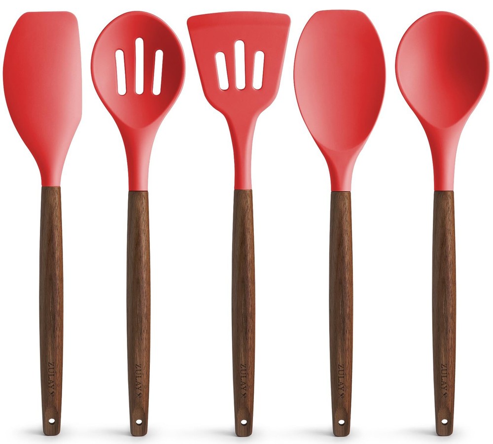 Non-Stick Silicone Cooking Utensils Set by Zulay Kitchen with Authentic Design