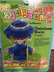Jelly Bean Rainbow Rain Outfit Doll 1982 Lanard Green Fashion 7005 NOC