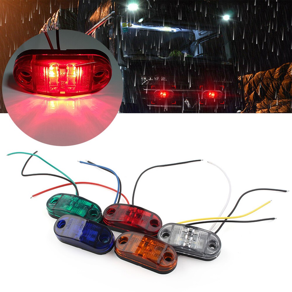 2 SMD LED Marker Light Trailer Light Identification Light For Truck RV SUV US