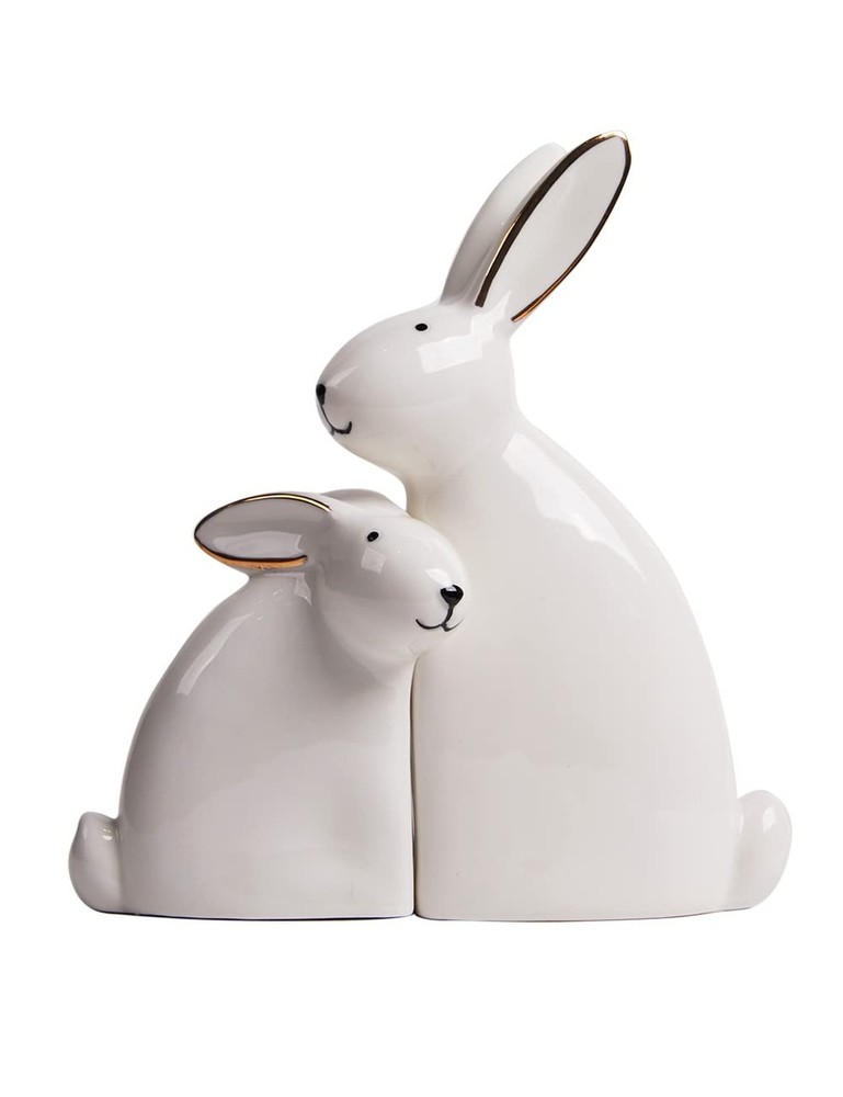 SEINHIJO 2pcs Rabbit Sculpture Statue Bunny Decor Animal Figurine Home Gifts ...