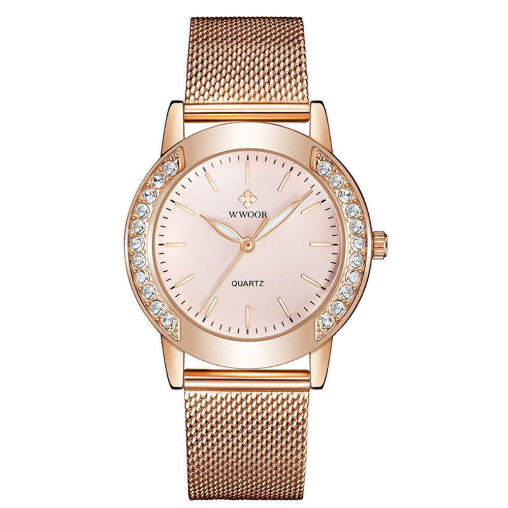 Women's Casual Waterproof Quartz Watch with Mesh Strap and Stylish Dial Design