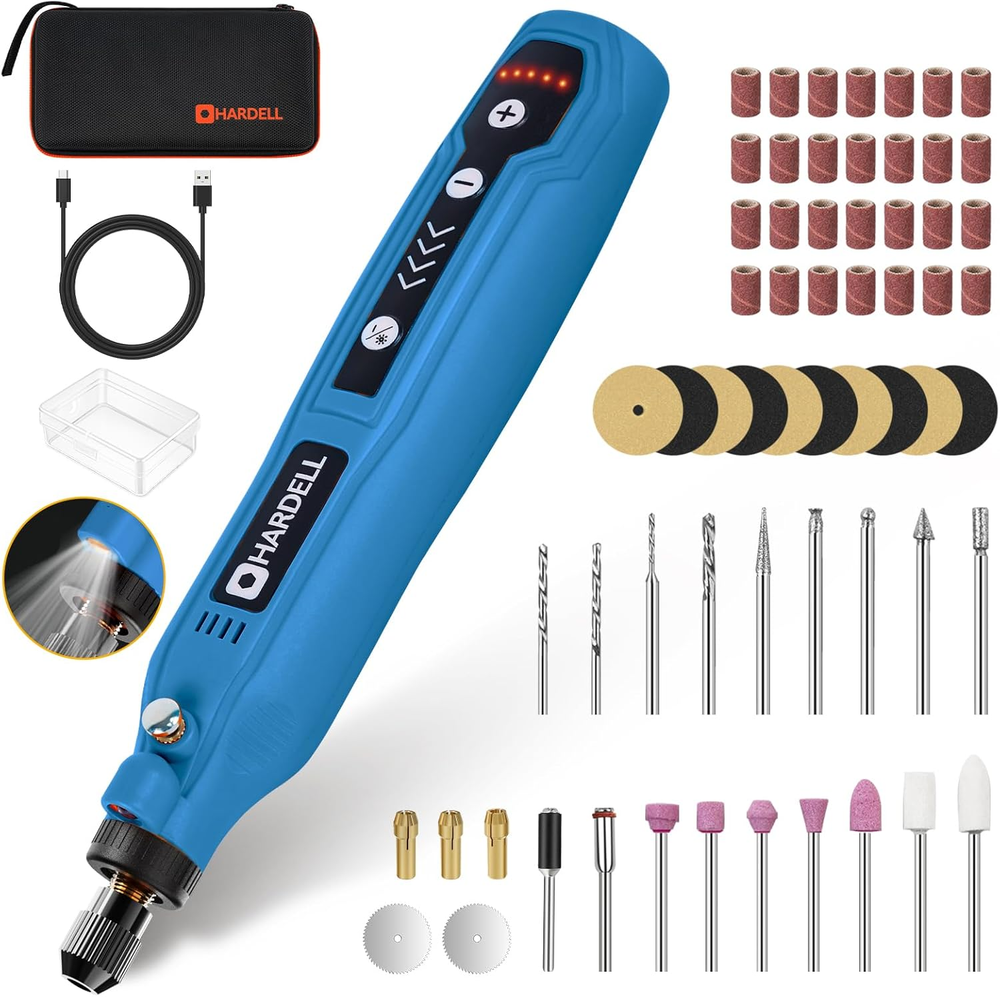 Cordless Rotary Tool, 5 Variable Speed Mini Rotary Tool Kit with 61 Accessories,