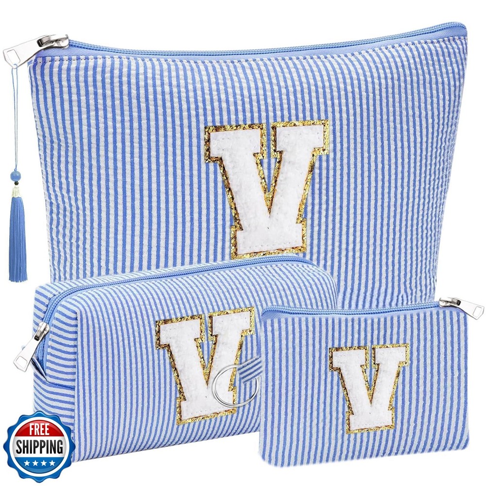 3pcs Stone Cosmetic Travel Pouch Set for Purse