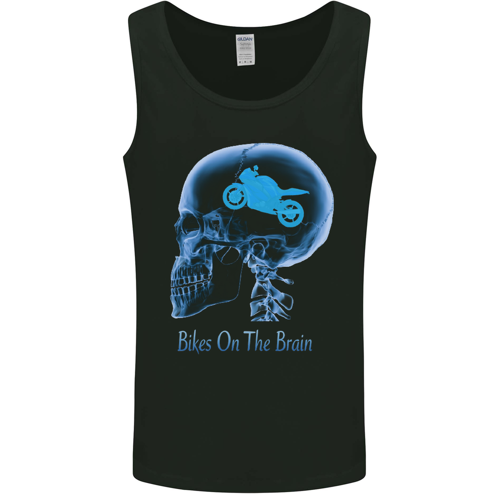Bikes on the Brain Funny Motorbike Biker Mens Vest Tank Top