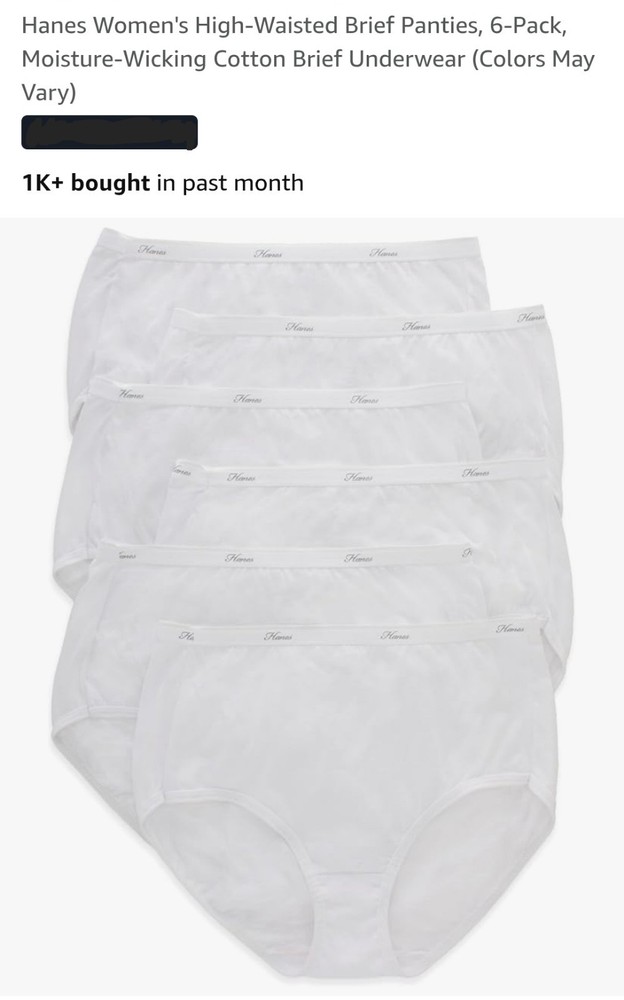 Hanes Women's High-Waisted Cotton Brief Panties 6-Pack Size 3XL