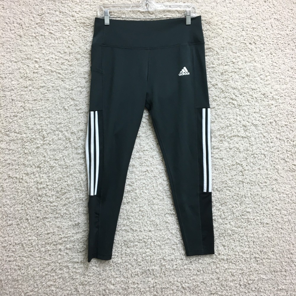 Adidas Leggings Large Adult Gray Aeroready Primegreen Pull On Tight Gym Womens L